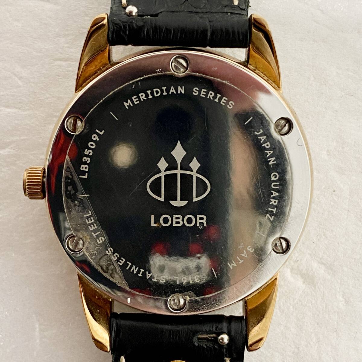 電池交換済み】 腕時計 LOBOR ロバー LB3509L MERIDIAN SERIES ムーン 