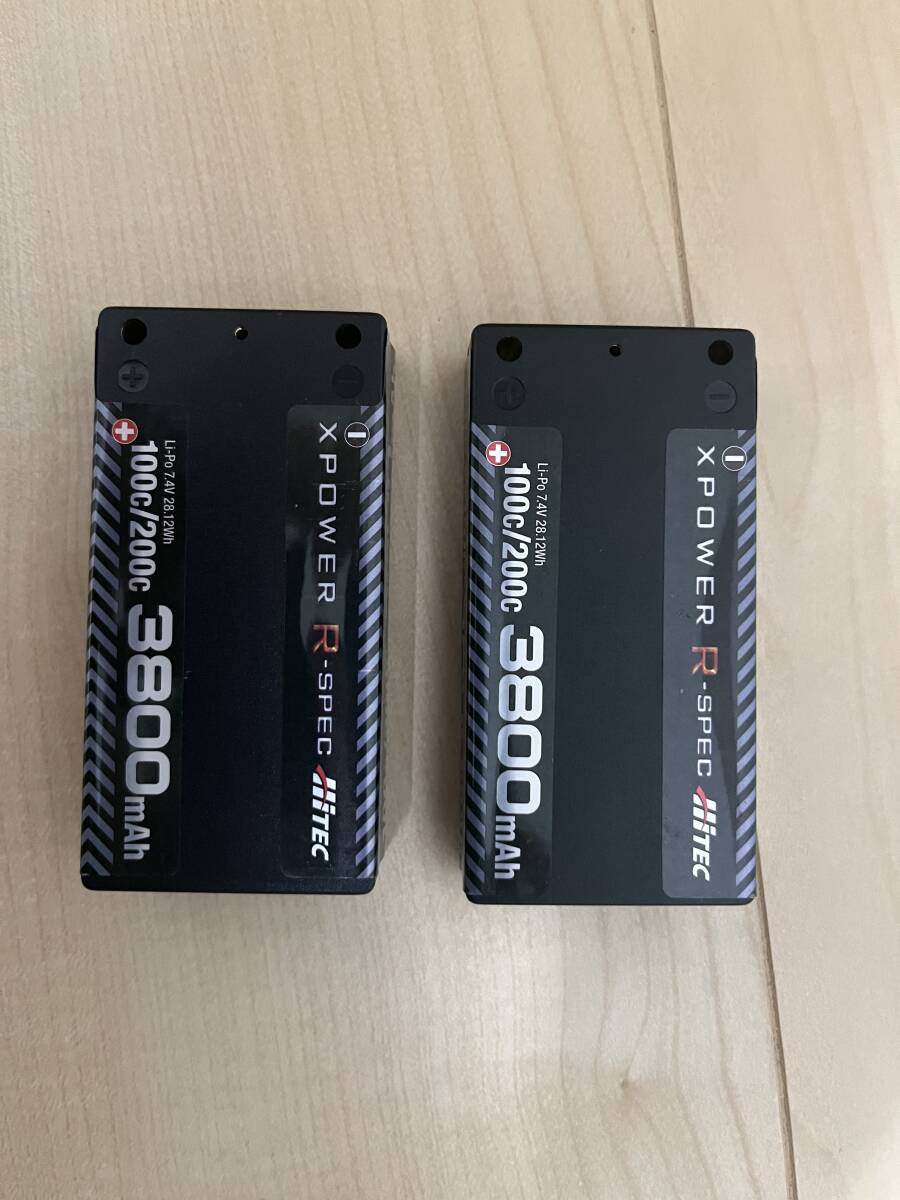 [未使用] ハイテック　Xパワー　rスペック　7.4v 3800mAh リポバッテリー 2本セット　TAMIYA 京商