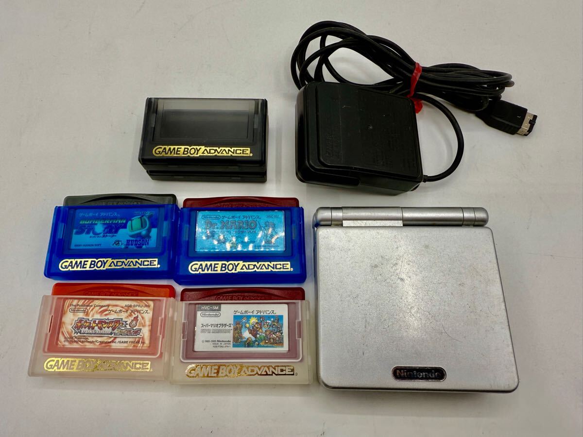 【動作ok】任天堂 GBA ゲームボーイアドバンス SP AGS-001 ポケモン ファイアレッド ボンバーマン ドクターマリオ スーパーマリオ_1