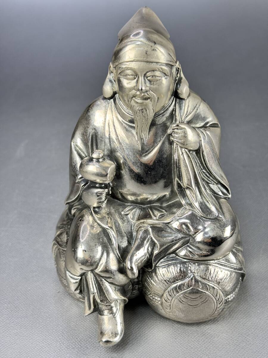 偲】人間国宝 原型高村光雲 銀製 恵比寿・大黒天 重約2655g 銀製刻印