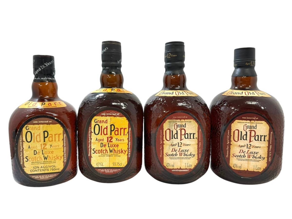 【未開栓/ウイスキーおまとめ4本】Grand Old Parr/グランド オールドパー 12年 De Luxe デラックス スコッチ 750～1000ml 43％ 古酒_1
