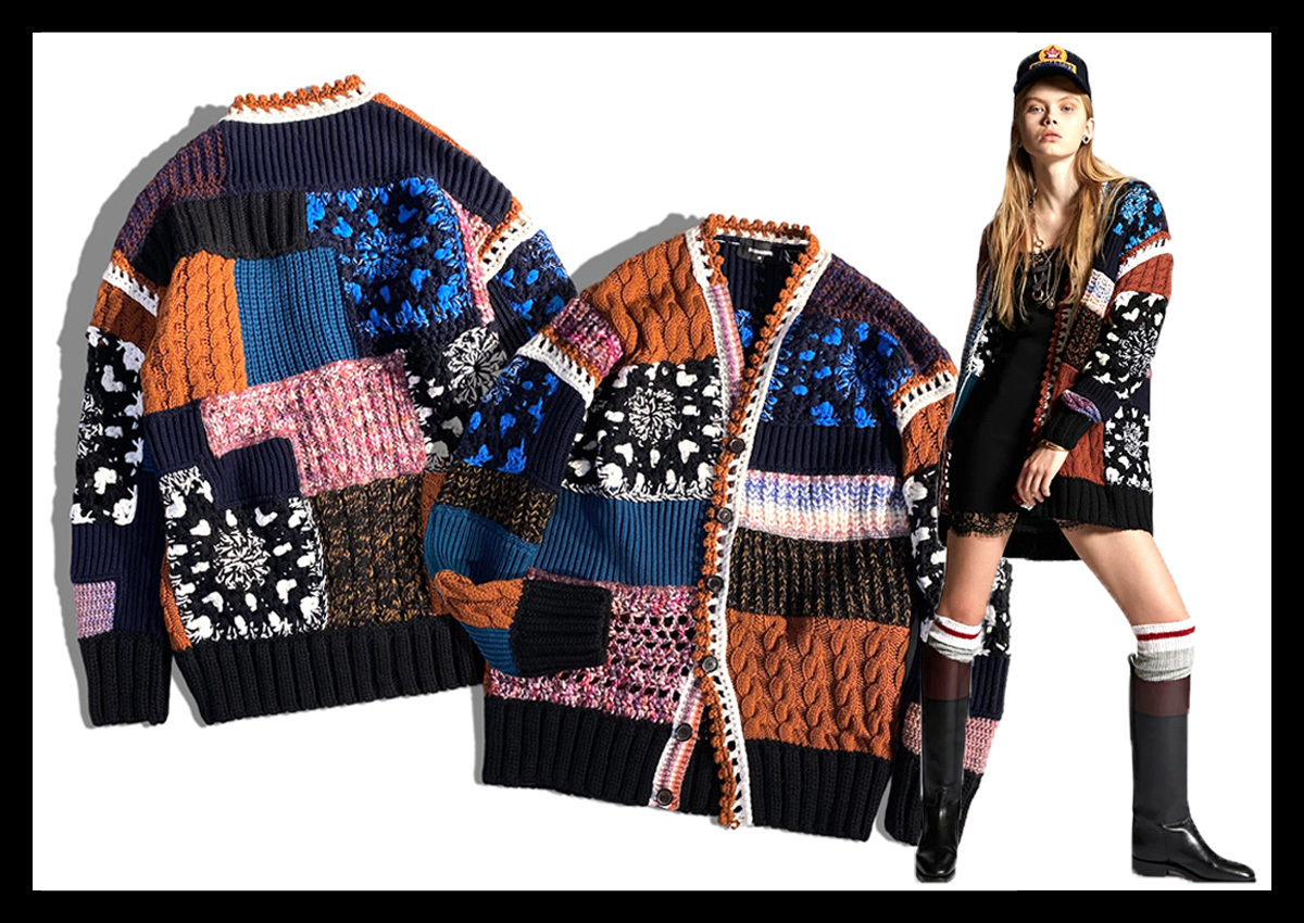 定価40.8万 ディースクエアード DSQUARED2 鮮やかなパッチワークと 