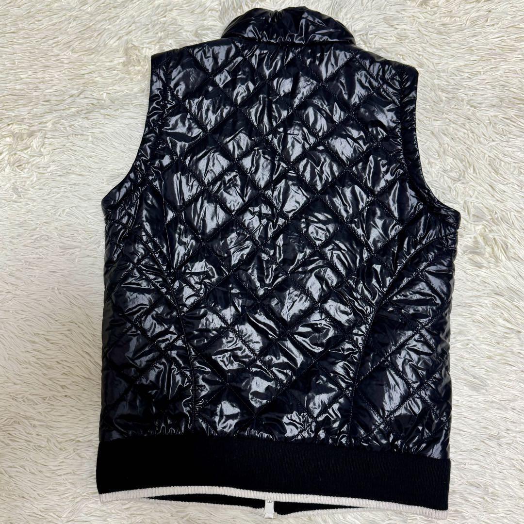 【極美品】Kappa カッパ 2way ジップアップジャケット ジップアップブルゾン ベスト ジャケット ゴルフウェア ダブルジップ M 黒 毛 メンズ_5