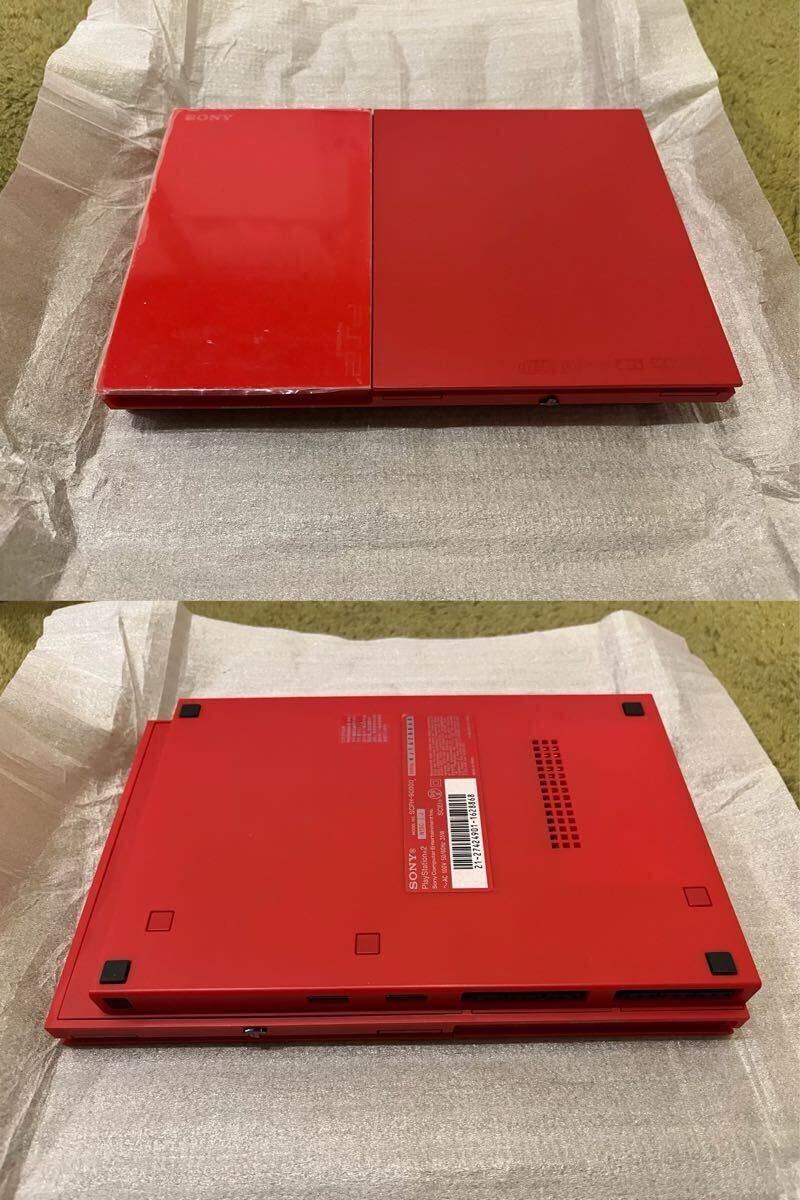 新品未使用　希少品　SONY ソニー PlayStation 2 PS2 シナバー・レッド　薄型 SCPH-90000CR 本体 プレイステーション2 本体セット_6