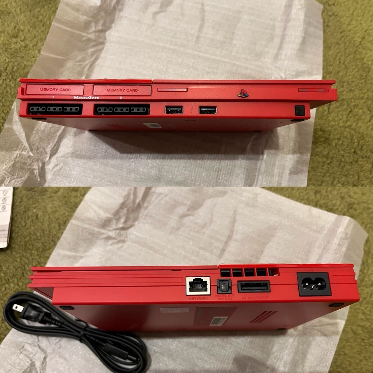 新品未使用　希少品　SONY ソニー PlayStation 2 PS2 シナバー・レッド　薄型 SCPH-90000CR 本体 プレイステーション2 本体セット_7