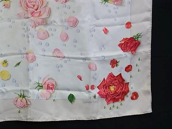 1円 HERMES エルメス LA ROSEE【薔薇の雫】カレ90 シルク100% 大判