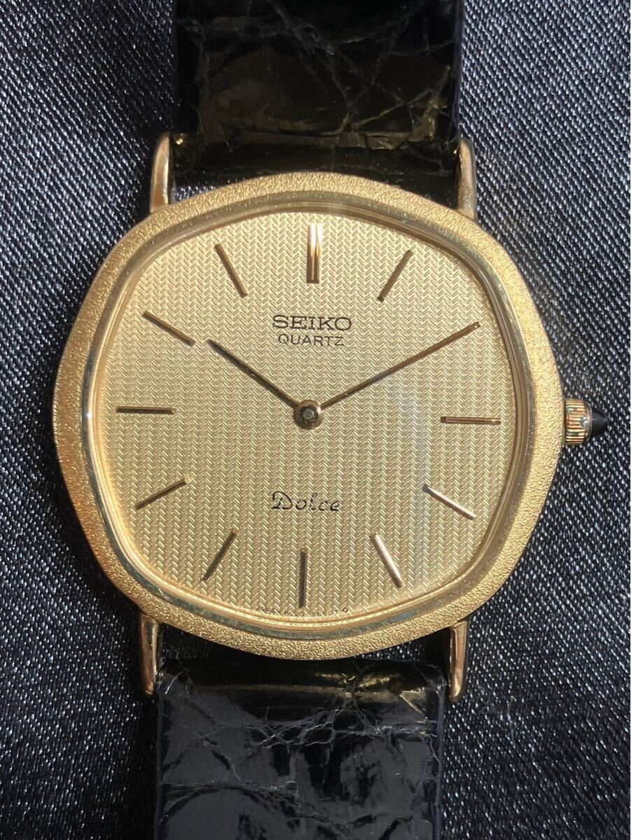 E/2014 セイコー ドルチェ 14Kベゼル ゴールド SEIKO Dolce 稼動品 腕時計_1