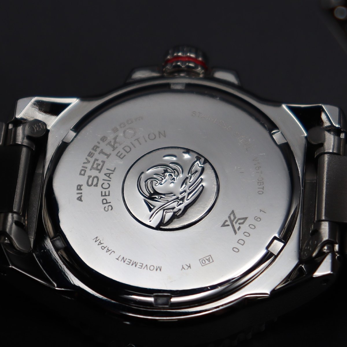 良品 限定品 SEIKO セイコー プロスペックス PADIコラボ ダイバー 200M防水 V157-0BT0 ソーラー ネイビー 波マーク デイト 箱付 メンズ_8