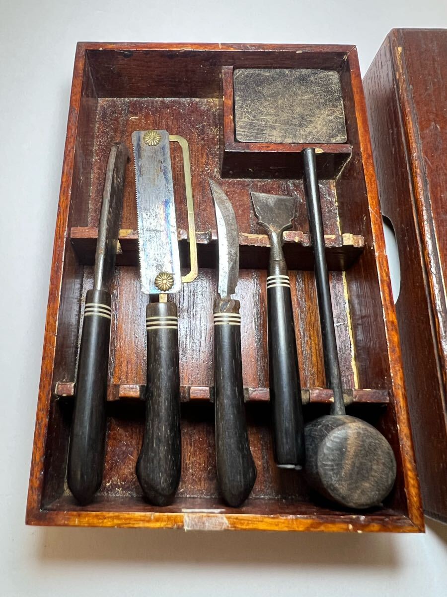 香道具『 香割道具 紫/黒檀 香割道具六つ一式 』箱付 在銘 # 香木＊お香＊沈香＊伽羅＊香道＊聞香＊六国五味＊志野流＊御家流_2