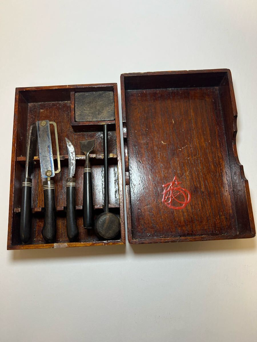 香道具『 香割道具 紫/黒檀 香割道具六つ一式 』箱付 在銘 # 香木＊お香＊沈香＊伽羅＊香道＊聞香＊六国五味＊志野流＊御家流_3