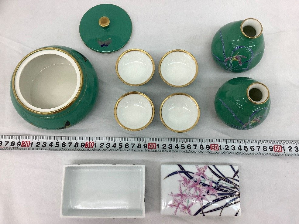 和食器 盛り鉢「中」（緑）まとめて30個セット　中古 香蘭社 食器まとめ/酒器/盛鉢/小皿 他 ACB 中古品(香蘭社)｜売買された