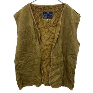 Green Leaves ベスト 2XL ブラウン系 羽織 ビッグサイズ ボアベスト 秋冬 古着卸 アメリ