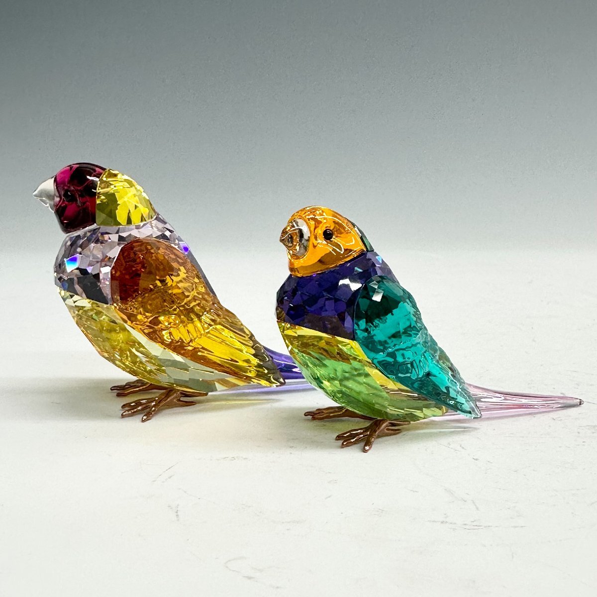 N SWAROVSKI スワロフスキー クリスタルガラス 鳥 2点 置物(クリスタル