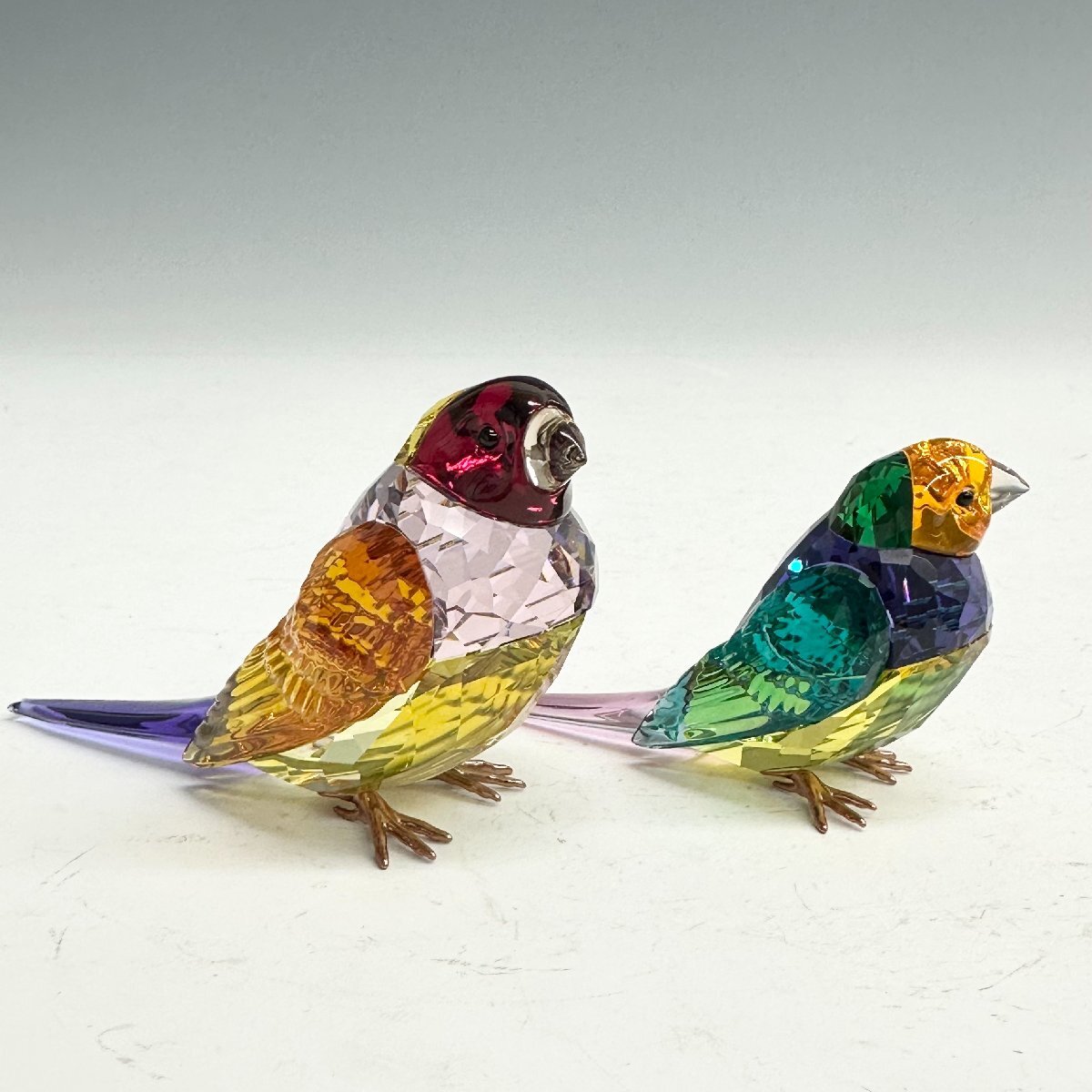 N SWAROVSKI スワロフスキー クリスタルガラス 鳥 2点 置物(クリスタル