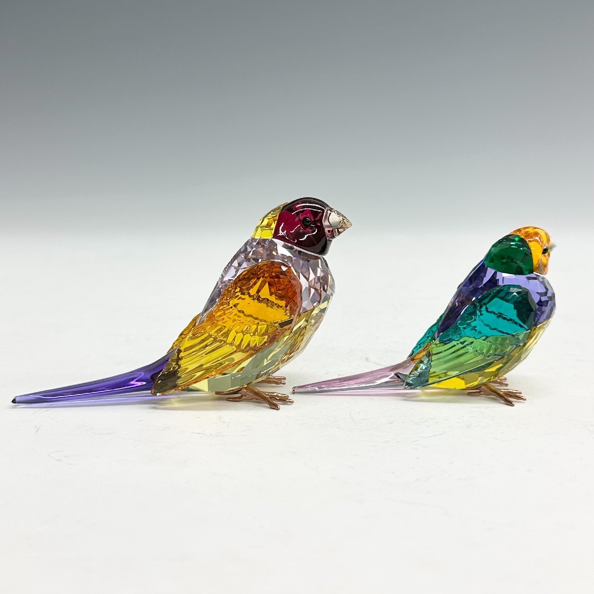 N SWAROVSKI スワロフスキー クリスタルガラス 鳥 2点 置物(クリスタル