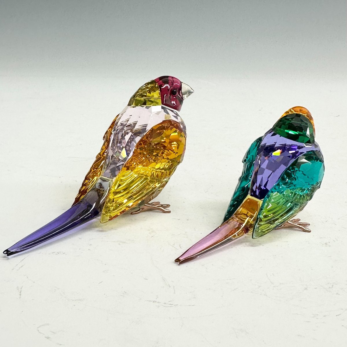 N SWAROVSKI スワロフスキー クリスタルガラス 鳥 2点 置物(クリスタル