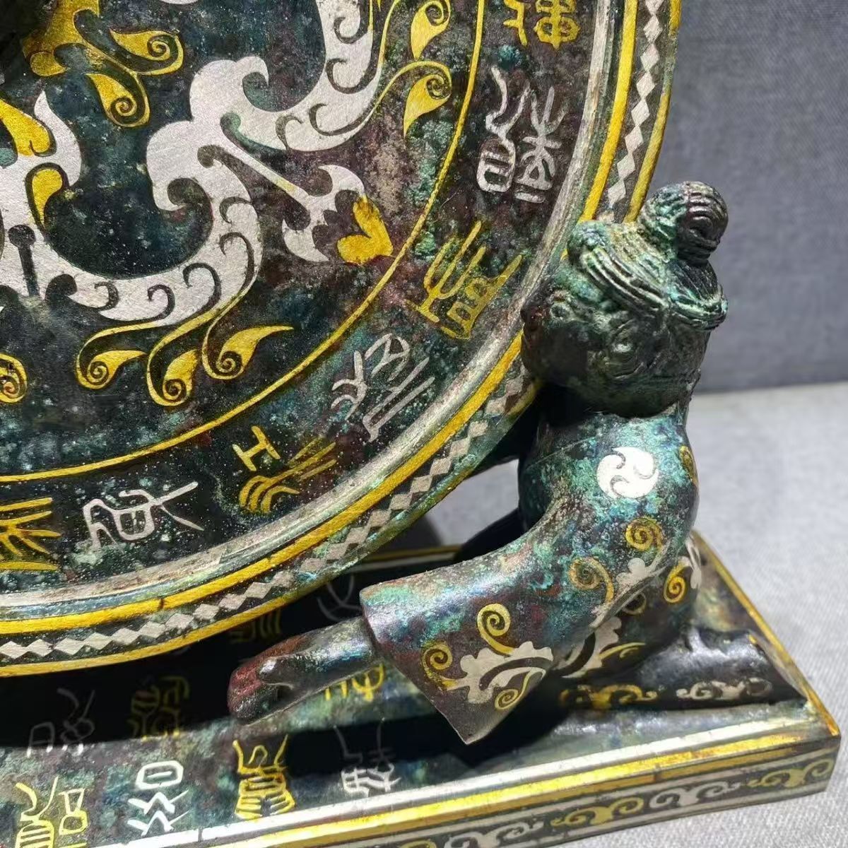 中国古玩 古美術 西周時代 古代青銅器 銅鏡置物玄関物 (銅製)｜売買