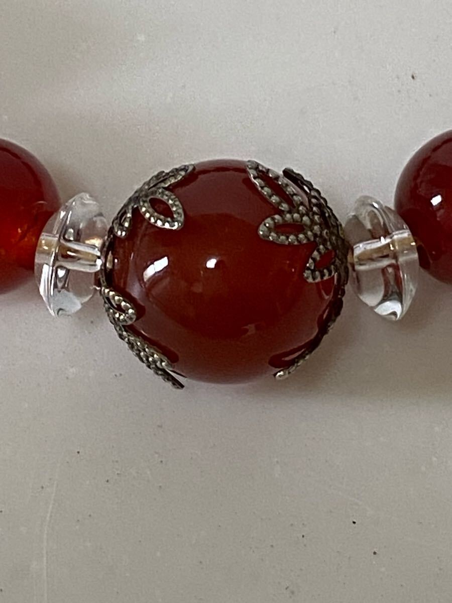 天然石赤瑪瑙 パワーストーンブレスレット 金運浄化精神安定_3