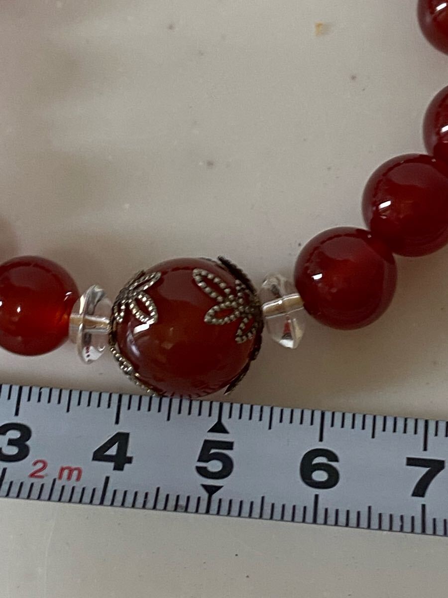 天然石赤瑪瑙 パワーストーンブレスレット 金運浄化精神安定_6