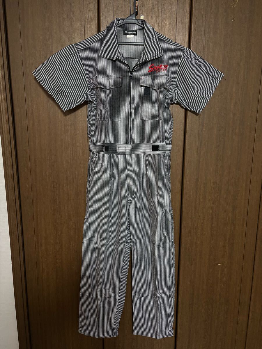 スナップオン 半袖 つなぎ ヒッコリー snap on 作業着 古着(つなぎ