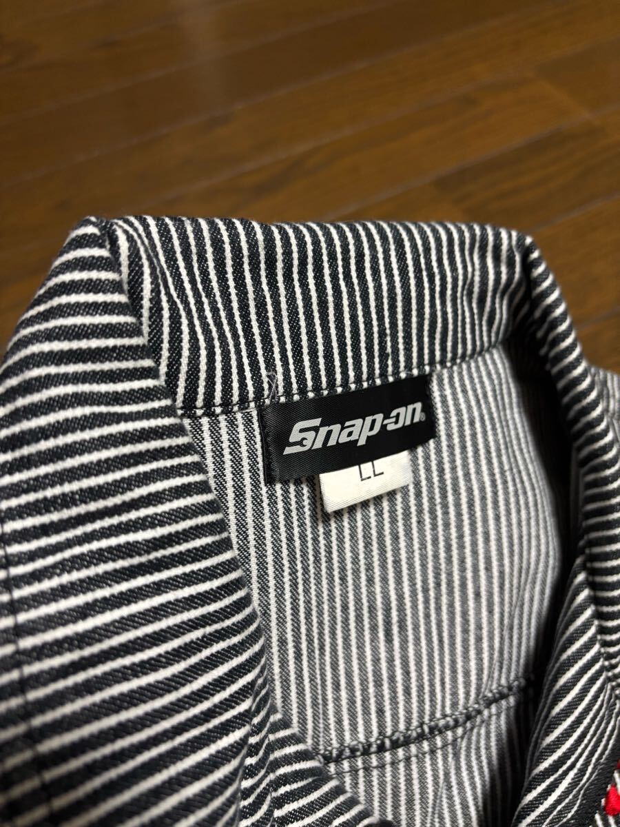 スナップオン 半袖 つなぎ ヒッコリー snap on 作業着 古着(つなぎ