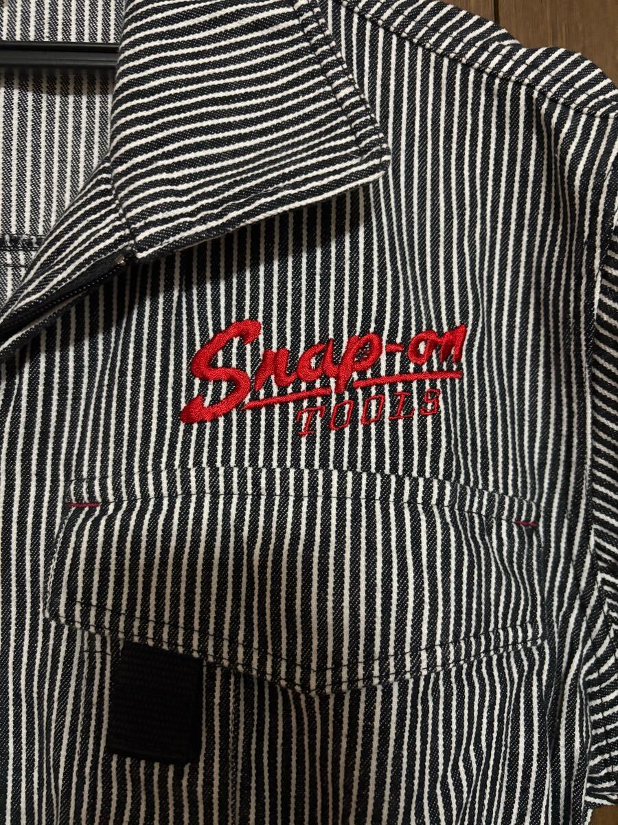 スナップオン 半袖 つなぎ ヒッコリー snap on 作業着 古着(つなぎ