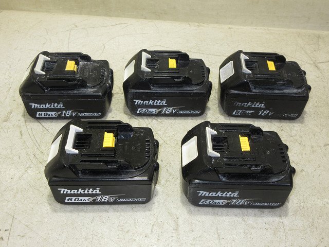 ▲▽9239　１円スタート　マキタ　純正品　電動工具用　Li-ion　リチウムイオン　バッテリ 電池　18V6Ah　BL1860B　５個セット△▼_1