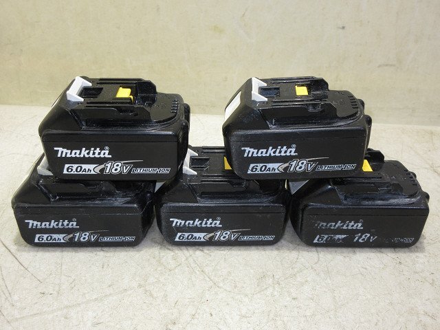 ▲▽9239　１円スタート　マキタ　純正品　電動工具用　Li-ion　リチウムイオン　バッテリ 電池　18V6Ah　BL1860B　５個セット△▼_2