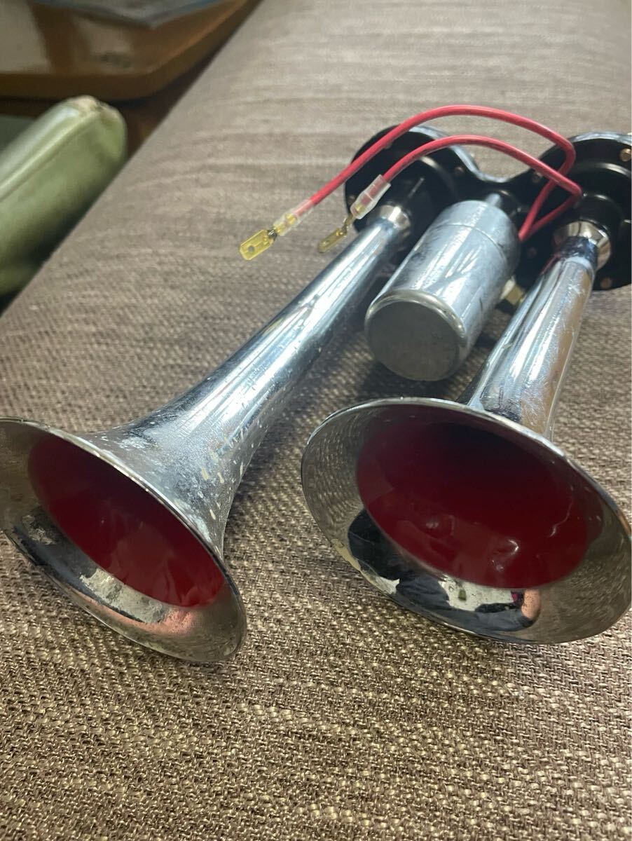 ジェットイノウエ ミニヤンキーホーン 12Vマグネットスイッチ付き 動作確認済み 軽トラ デコトラ 旧車 JETイノウエ_1