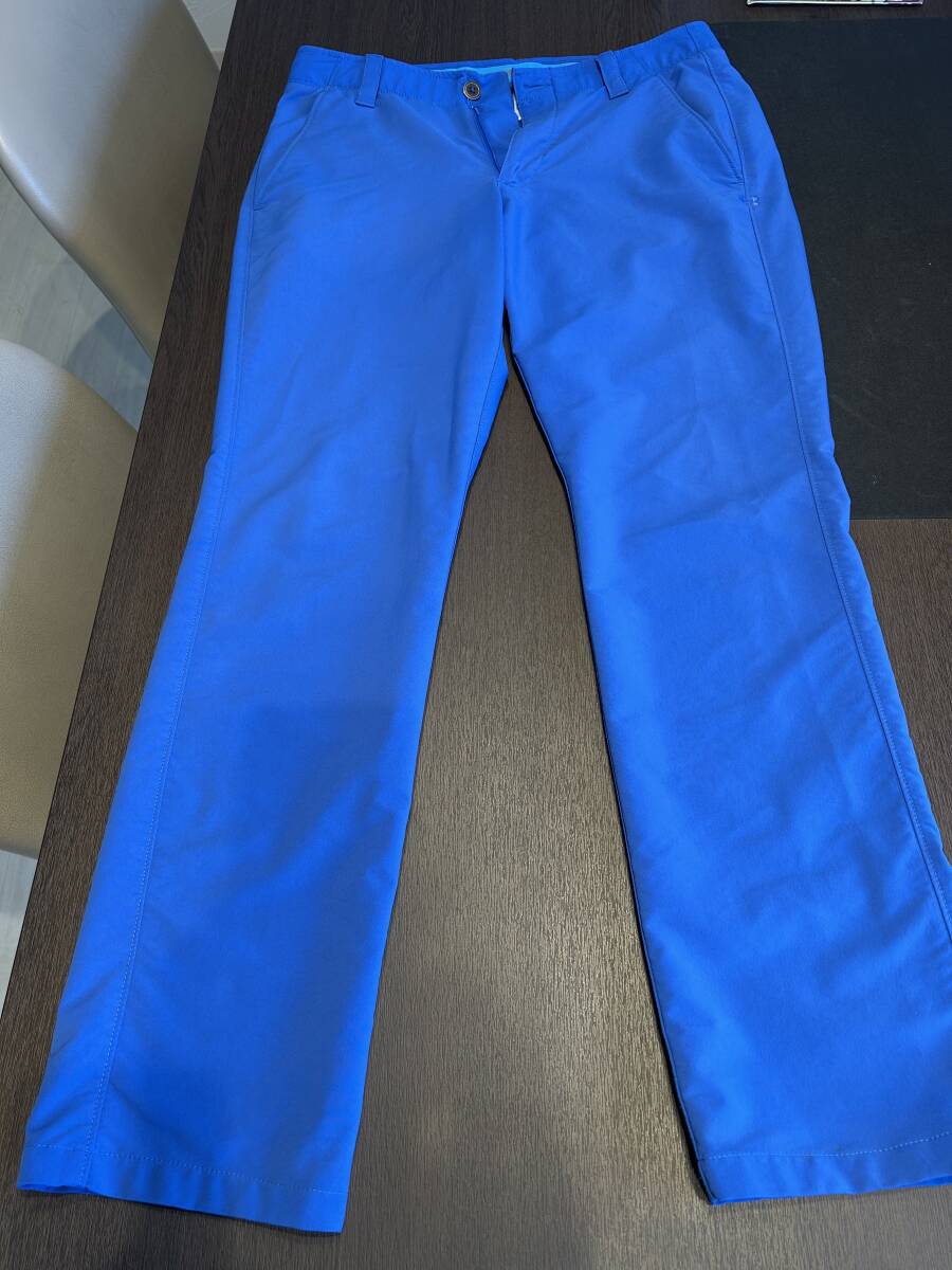 ゴルフウェア　パンツ　アンダーアーマー　ブルー_1