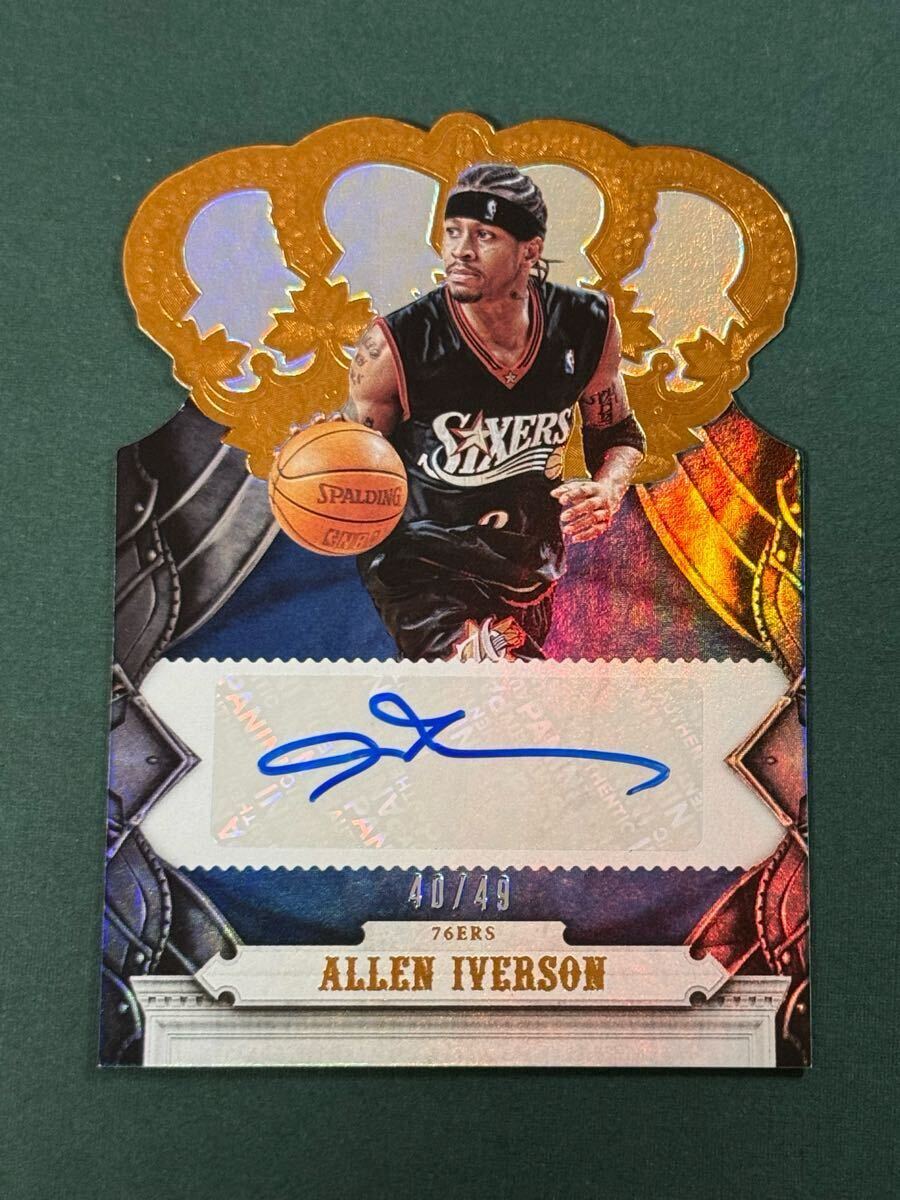NBAカード　アイバーソン　ALLEN IVERSON サインカード 49枚限定 Allen Iverson Auto 2017-18 Panini Crowne Royale 直筆