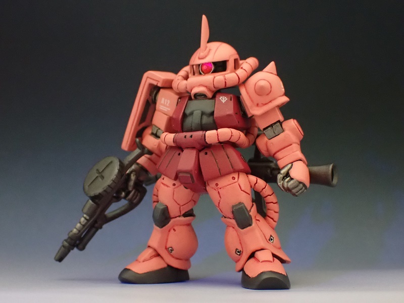 ガンダムコンバージ シャア専用　リックドム リペイント FW GUNDAM CONVERGE ガンダムコンバージ MS-06S シャア専用ザクⅡ 改造