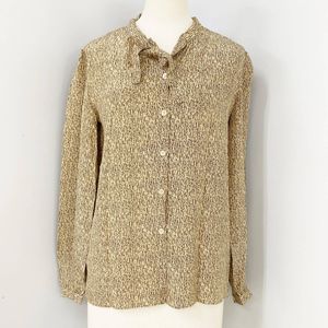 CHANEL シャネル 長袖シャツ ブラウス ベージュ シルク