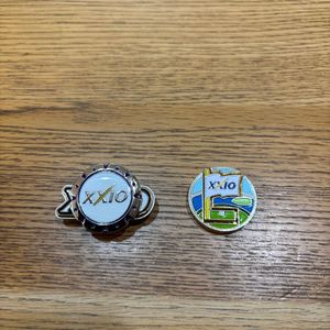 XXIO ゼクシオ　ゴルフ　クリップマーカー　マーカー2個付　ホワイト×シルバー×ブラッ
