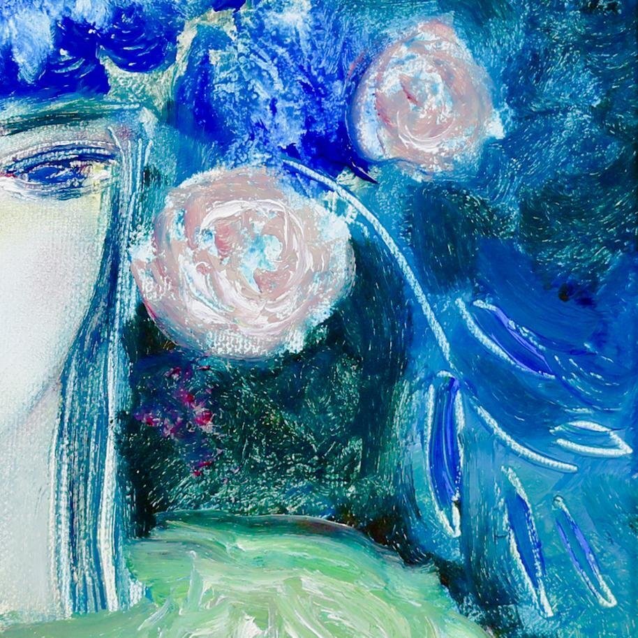 真作】【WISH】クレール・アステックス Claire Astaix「フラワーブルー