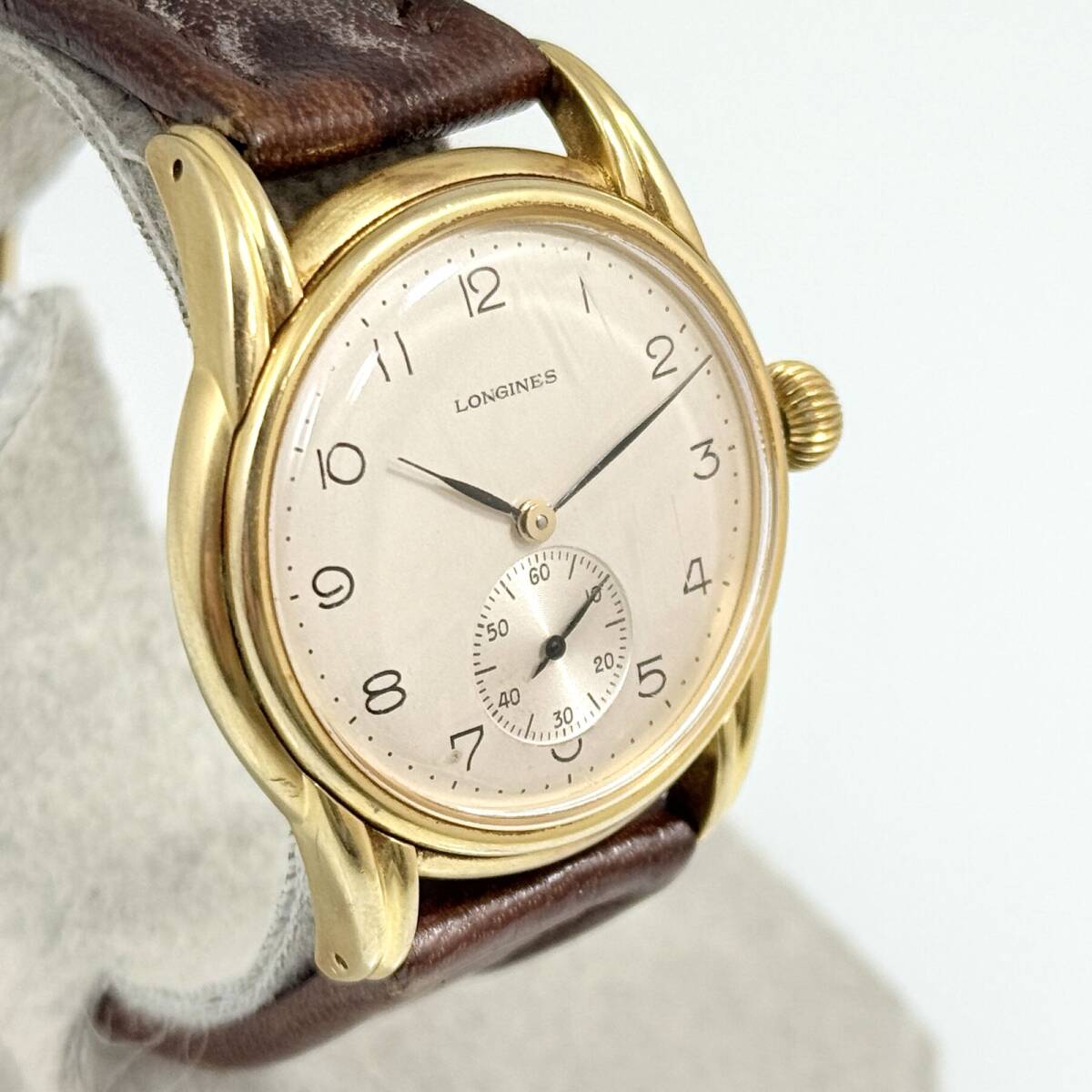 【稼働】Longines 手巻き腕時計 ゴールドカラー スモールセコンド 稼働〇 ロンジン スモールセコンド 手巻 ゴールド メンズ 腕時計