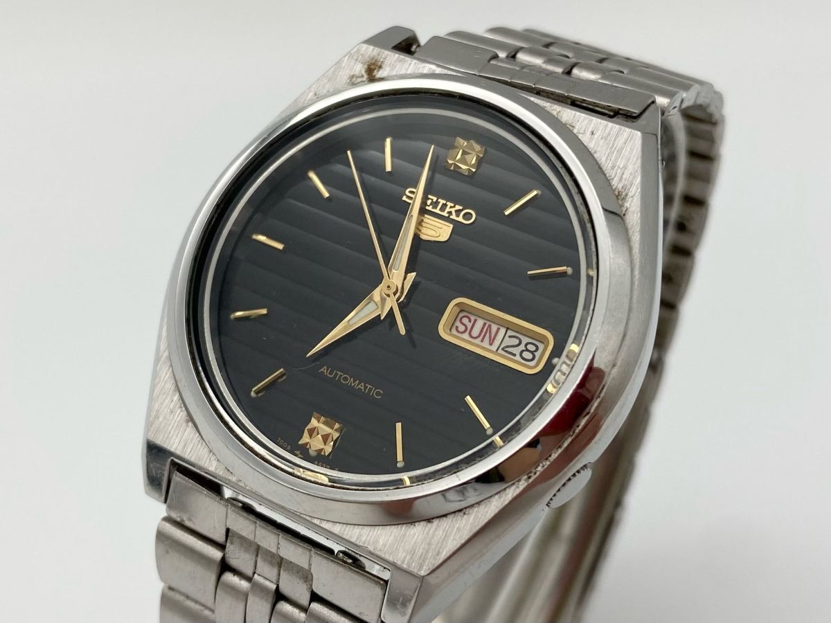 婀】稼働品 SEIKO 5 セイコー ファイブ 7009-876A 自動巻き デイデイト