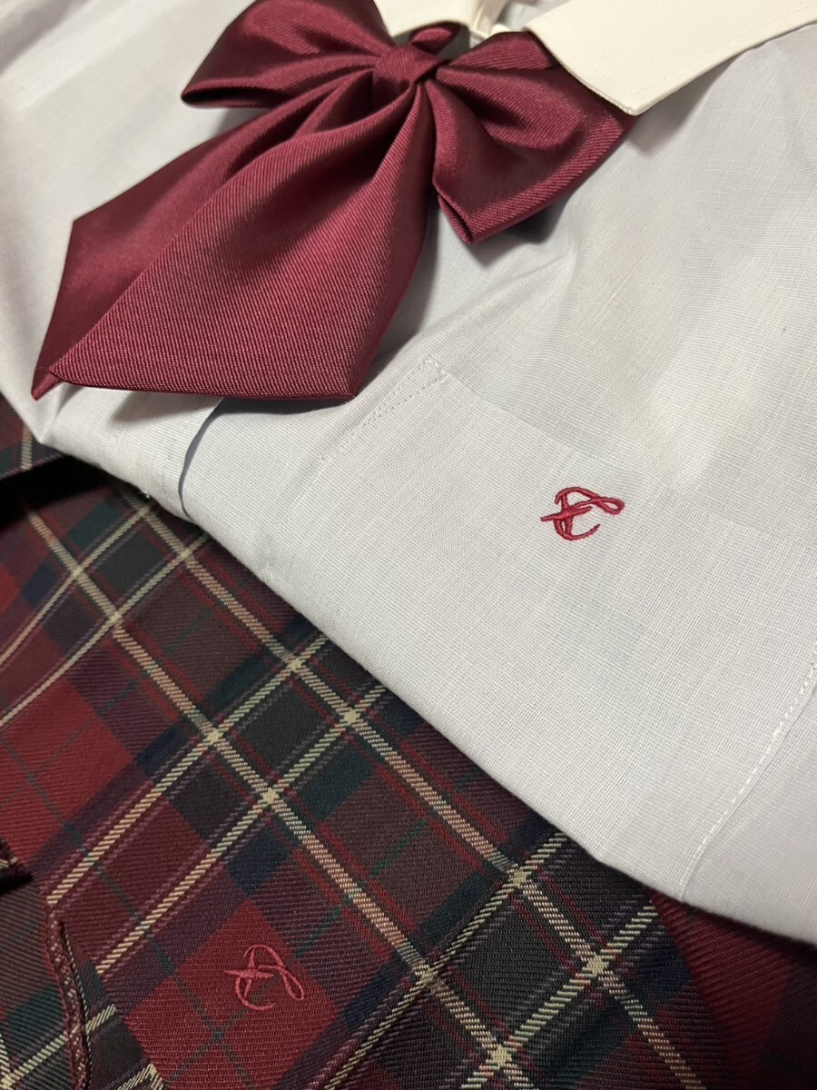 大阪府 豊島高校 女子制服 ☆ 冬服セット ブレザー シャツ リボン