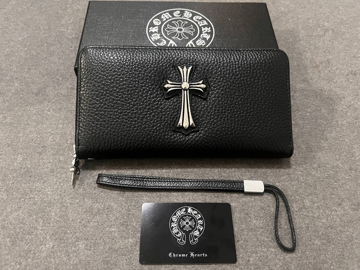 クロムハーツ 長財布 ラウンドファスナー ロングウォレット 手ひも付き