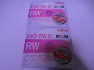 送料無料　10枚 （5枚×2）　保管品　未使用　imation DVD-RW 4.7GB くりかえし録画用 CP