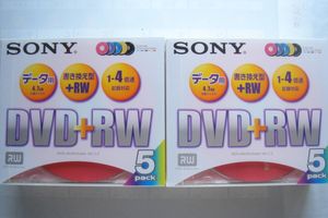 SONYソニー　DVD＋RW　5パック　2点　データ用4.7GB　1-４倍速