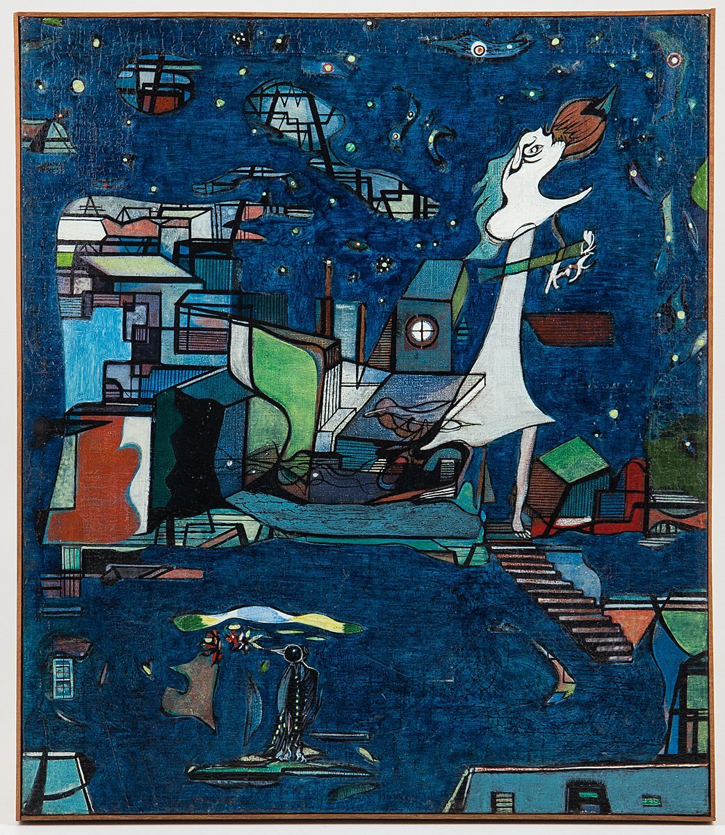 1on1】真作 山川輝夫 『Untitled』 油彩 キャンバス 10号 1972年／夭折