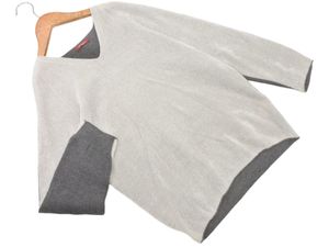 AMACA アマカ ウール混 切替 Vネック ニット セーター size38/グレー ◇■ ☆ gaa5 レデ