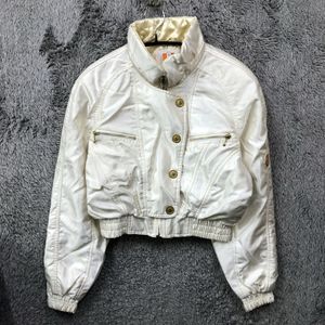 【307】PHENIX フェニックス スキーウェア 中綿ジャケット サイズM ホワイト 白 短丈 装