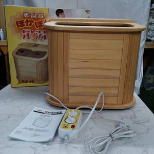 t1418 脚温器 ぽかぽか足湯 天然木仕様 遠赤外線効果 温度調節 タイマー 冬 取扱説明書付