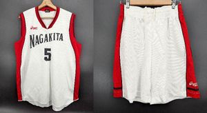 9845S asics アシックス 静岡 長泉北 メンズ バスケ ユニフォーム 上下 セット L