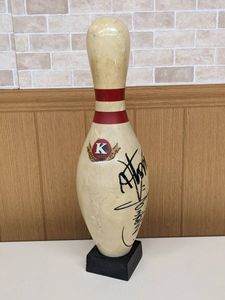 aa387◎ヴィンテージ ボウリングのピン メイカー不明 インテリア オブジェ ※サイン入り/