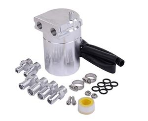 オイル キャッチ タンク 銀色 円柱型 アルミ製 自動車 オートバイ 汎用 車用 バイク用 軽