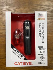 新品未使用品 CATEYE キャットアイ VOLT400 & RAPID mini 充電式ライトセット(EL461/LD63