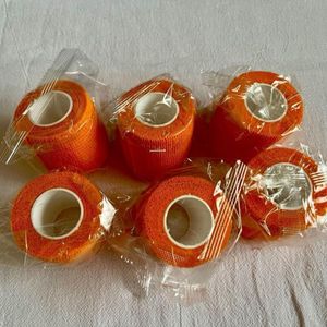 【オレンジ】6巻 フィッティングテープ スポーツ テーピング 5㎝幅 個包装